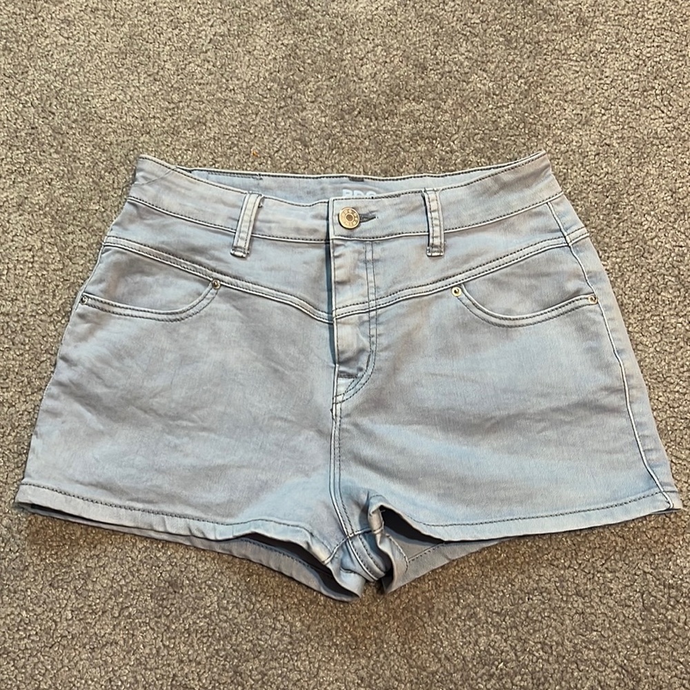 BDG Super High Rise Seam Blue Shorts